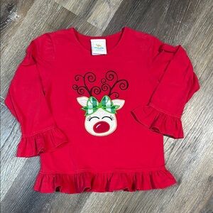 Stitchy Fish Red Reindeer Top